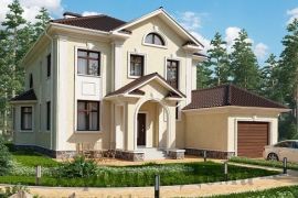 Шикарный коттедж из газобетона с гаражом 12.4x18.5 224.8 кв.м.