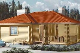 Одноэтажный бревенчатый дом на 60 кв. м