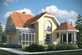 Дом с террасой и зимним садом 14.9x15.8 255.3 кв.м.