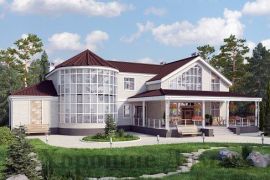 Загородный дом из газобетона и стекла 15.2x25.3 320 кв.м.