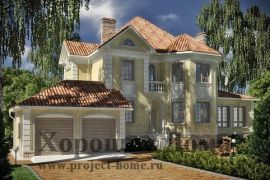 Проект дома 373 кв.м. с гаражом на две машины