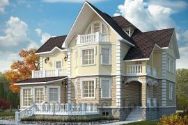 Двухэтажный дом с подвалом 13.42x13.6 431.8 кв.м.