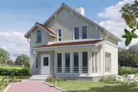 Проект дома из газоблока 8 на 9 м с мансардой