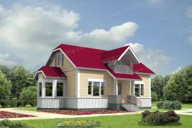 Проект каркасного дома с сауной