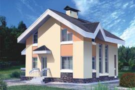 Дом кирпичный 8 на 8,5 м в 2 этажа с пилонами