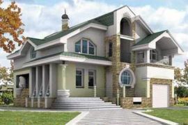 Двухэтажный коттедж из газоблоков с планом 14х15