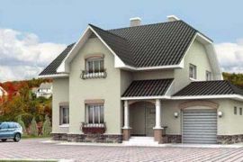 Кирпичный двухэтажный дом на 176 кв.м с колоннами