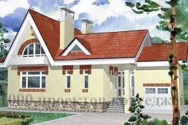 Двухэтажный кирпичный дом в стиле модерн до 150 кв. м