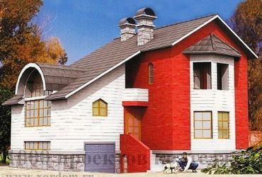 Трёхэтажный дом из кирпича с подземным гаражом в стиле модерн