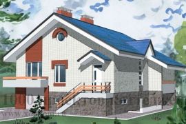 Проект коттеджа с мансардой и цокольным этажом