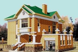 Кирпичный двухэтажный дом на 190 кв. м в средиземноморском стиле