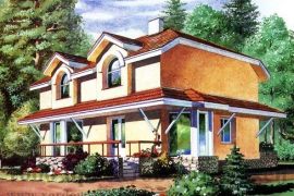 Проект двухэтажного дома из кирпича более 190 кв. м с гаражом