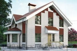 Двухэтажный кирпичный дом на 204 кв. м с эркером