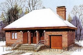 Проект двухэтажного кирпичного дома с гаражом на 220 кв. м