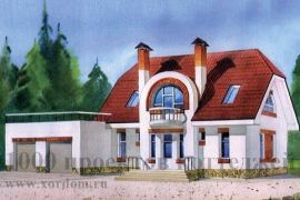 Двухэтажный кирпичный дом в стиле модерн на 222 кв. м