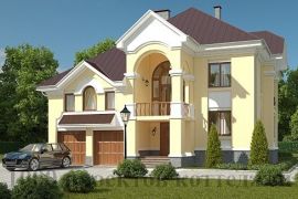 Фешенебельный двухэтажный кирпичный дом с гаражом