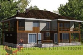 Двухэтажный кирпичный дом в стиле минимализма