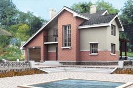 Кирпичный дом 12х14 м в 2 этажа в стиле хай-тек