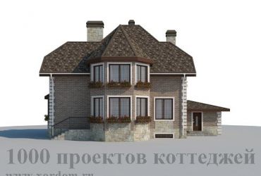 Кирпичный дом в стиле замка на три этажа