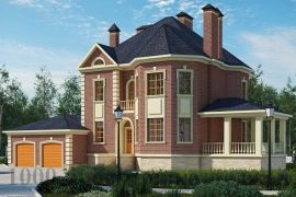 Трёхэтажный кирпичный дом на 340 кв.м в английском стиле 