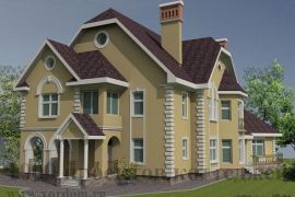 Двухэтажный кирпичный дом на 407 кв.м ломаной формы