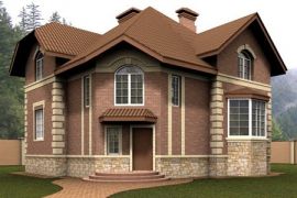 Стильный двухэтажный дом из кирпича на 190 кв.м с арочными окнами