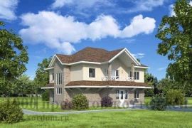 Трёхэтажный дом из кирпича с зимним садом