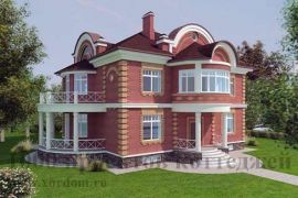 Трёхэтажный дом из кирпича на 485 кв.м в стиле модерн