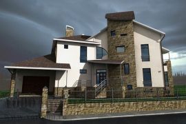 Трёхэтажный дом из кирпича в стиле модерн на 498 кв.м