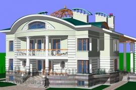 Двухэтажный кирпичный дом-дворец на 1143 кв.м в стиле модерн