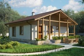 Дом из газобетона под ключ на 69 кв. м в 1,5 этажа