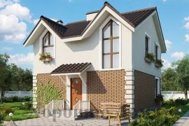 Бюджетный дом из газобетона 8 на 7,5 м с мансардой