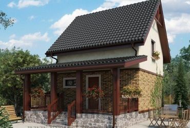 Дом из газобетона 6,2x6,2 м: проект с мансардой и цокольным этажом