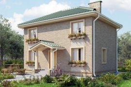 Проект двухэтажного дома на 100 кв. м с четырёхскатной крышей