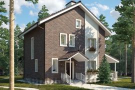 Двухэтажный дом из газобетона на 117 кв. м с чердаком