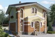Двуxэтажный дом из газобетона 8 на 10 м в тосканском стиле