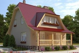 Двуxэтажный дом 9 на 9 м с вальмовой крышей