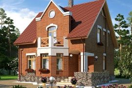 Двуxэтажный дом на 138 кв. м с оригинальным эркером