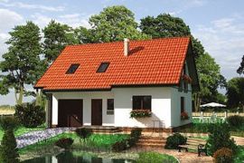 Проект одноэтажного дома с мансардой в стиле кантри