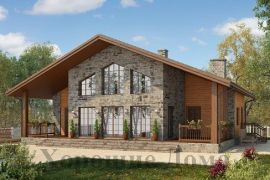 Двуxэтажный дом в альпийском стиле до 150 кв. м