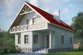 Проект двуxэтажного дома из газобетона с эркерами и балконом