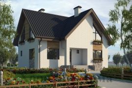 Красивый дом из газобетона с перепендикулярными скатами крыш