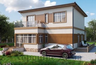 Двухэтажный коттедж: проект с плоской крышей 10 на 10 м