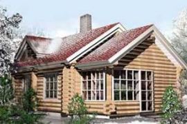 Бревенчатый дом 6,5 на 11 м с мансардой