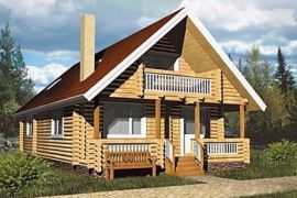 Проект дома 7x9 м из оцилиндрованного бревна