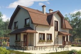 Проект дома в среднеевропейском стиле с ломанной крышей