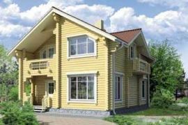 Проект дома 9х8,5 м из калиброванного бревна с мансардой