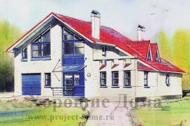 Двухэтажный дом из газобетона на 200 кв. м с гаражом