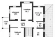 Дом с двумя кухнями из газобетона или пеноблоков 11.1x11.9, 212 кв.м.