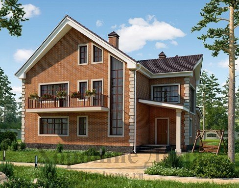 Трёхэтажный дом с камином 12.5x14.5 228.5 кв.м.